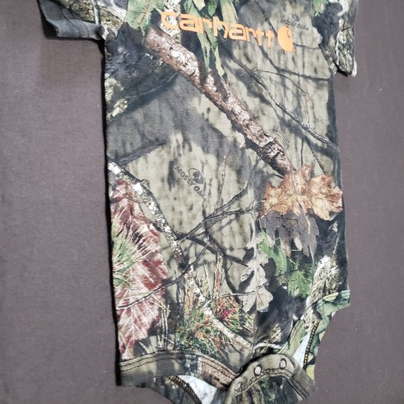 Carhartt One Piece Camo Short Sleeve Diaper Shirt 100% Cotton Size 12 Months - Picture 5 of 6